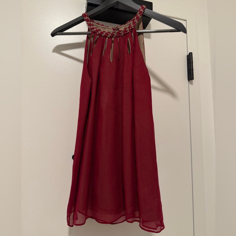 Elie Tahari 100% Braided Cutout Neck Tank